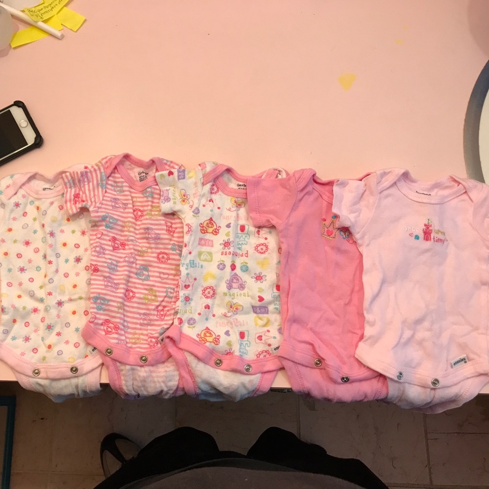 Lot of 5 newborn onesies
