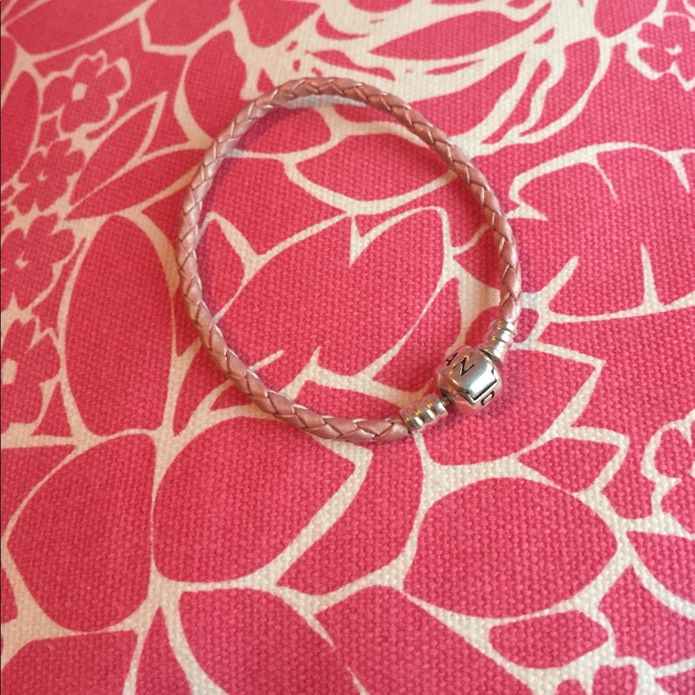 Braided Pink Pandora Charm Bracelet