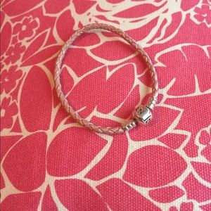 Braided Pink Pandora Charm Bracelet