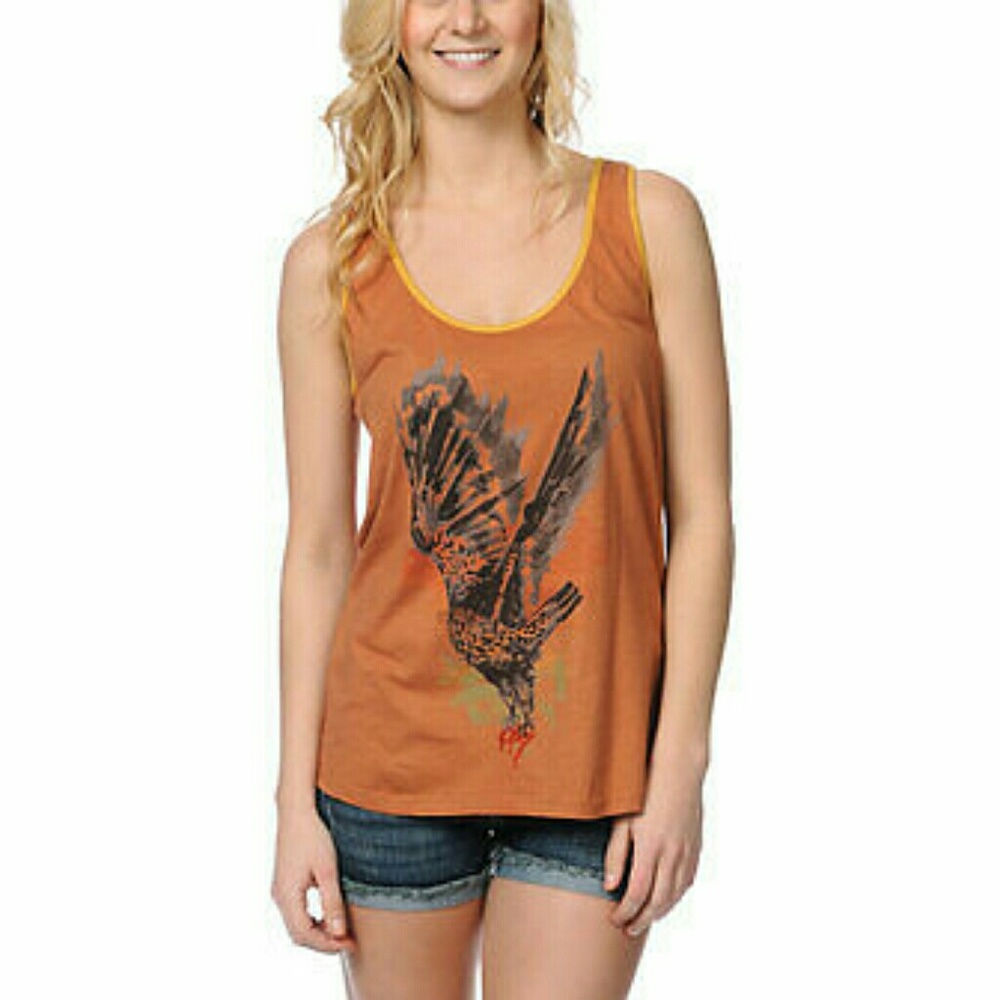 NWT Obey taking flight hawk racerback tank top shirt cami small athletic