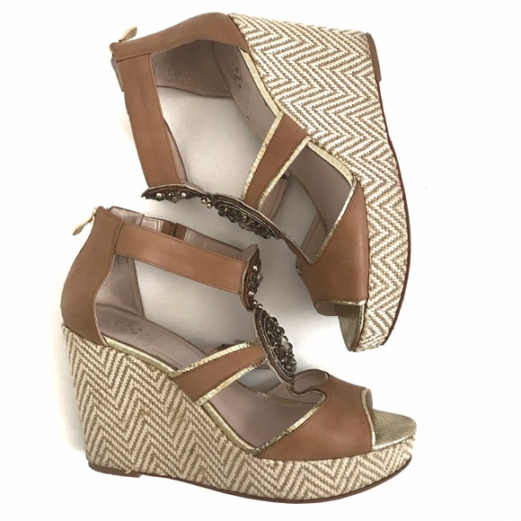 Vince Camuto Embellished Platform Wedge Sandal 8.5 - Picture 4 of 6