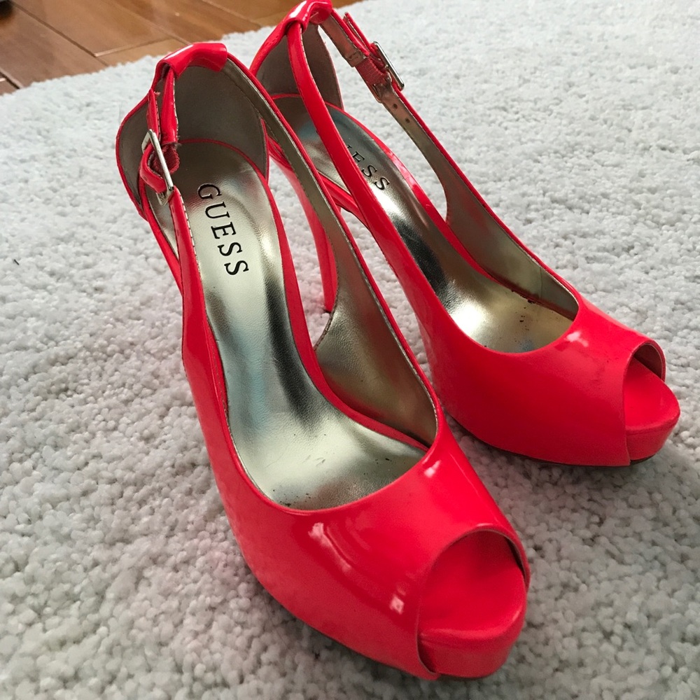 Guess neon pink heel