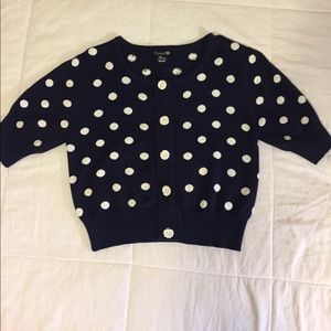Forever 21 navy blue and white polka dot sweater