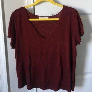 New Urban Outfitters Project Social T maroon vneck