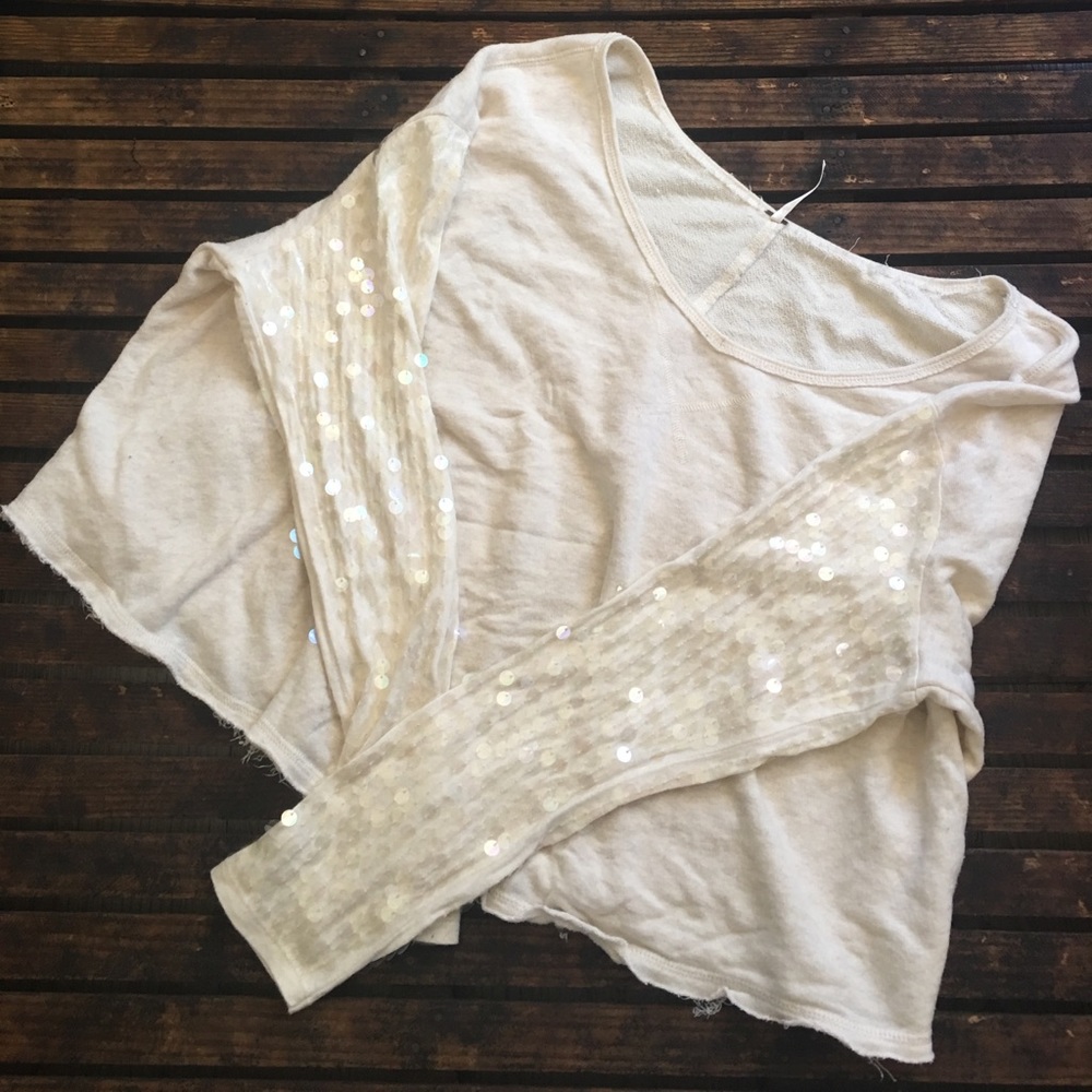 Free People Sparkle Sweatshirt crop