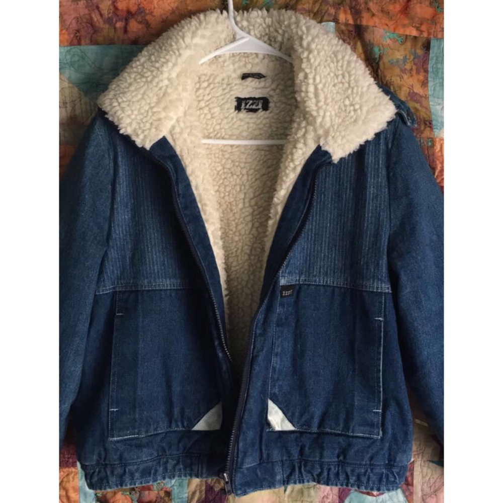 Vintage IZZI Fleece Lined 80's Denim Jacket