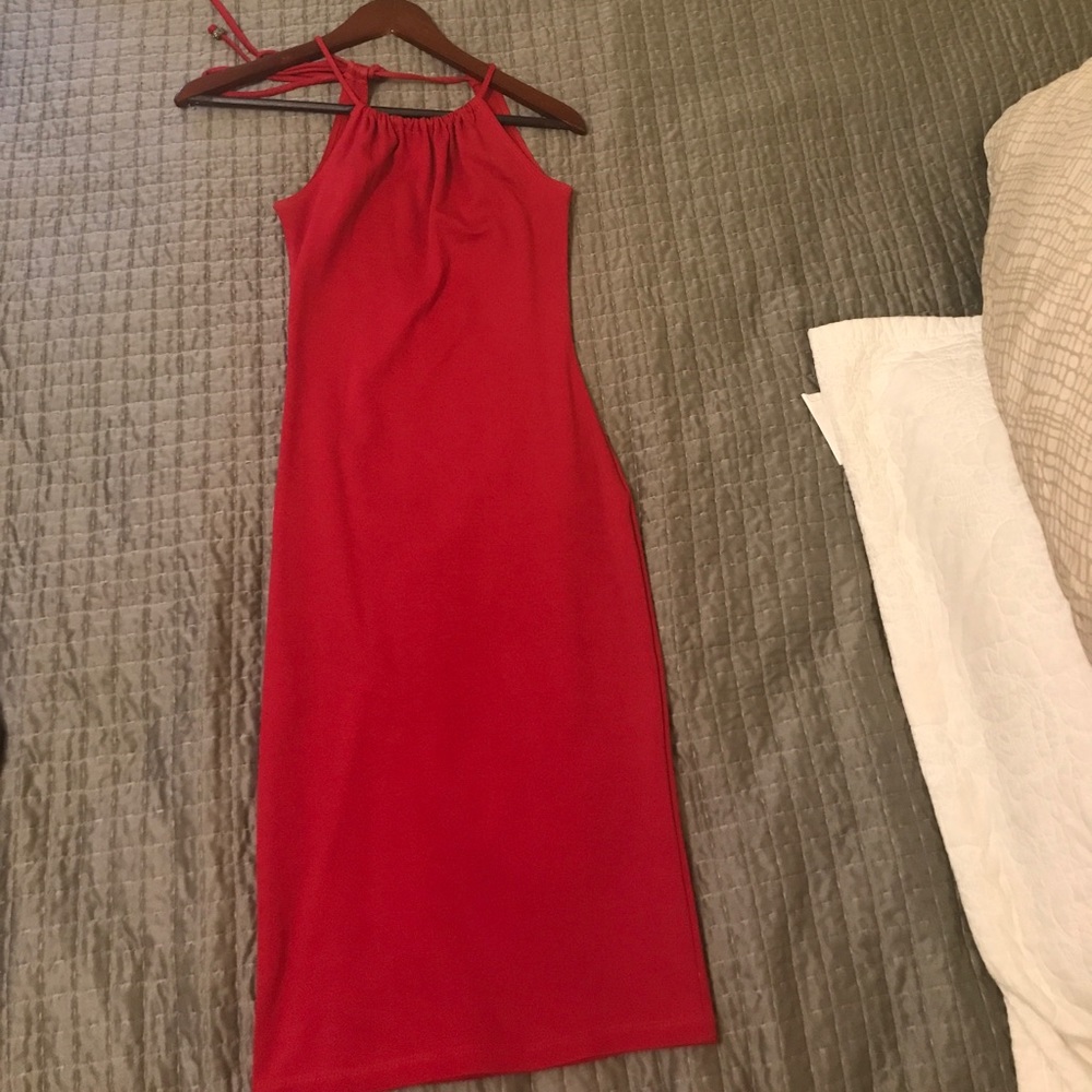 Red Dress with Open Back!