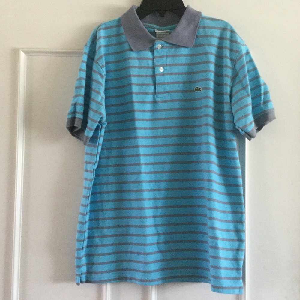 Lacoste grey and blue shirt