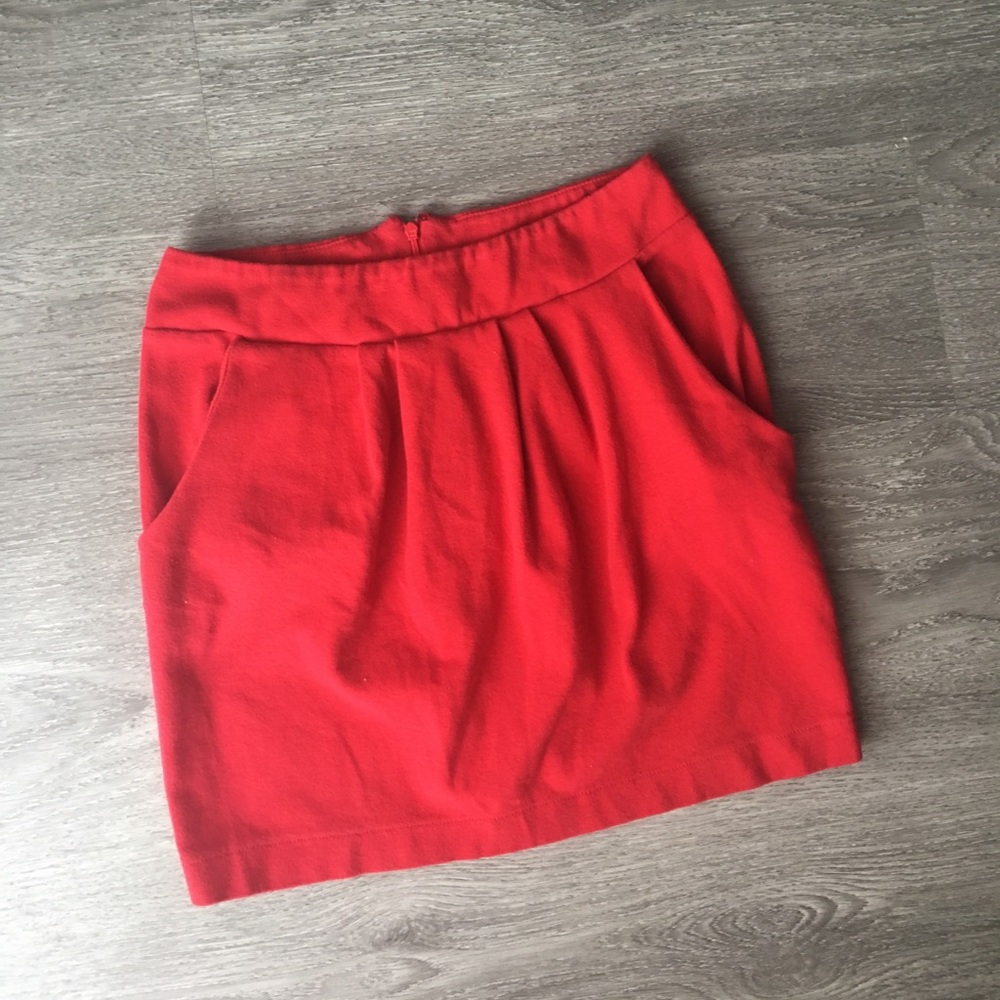 Red High Wasted Skirt