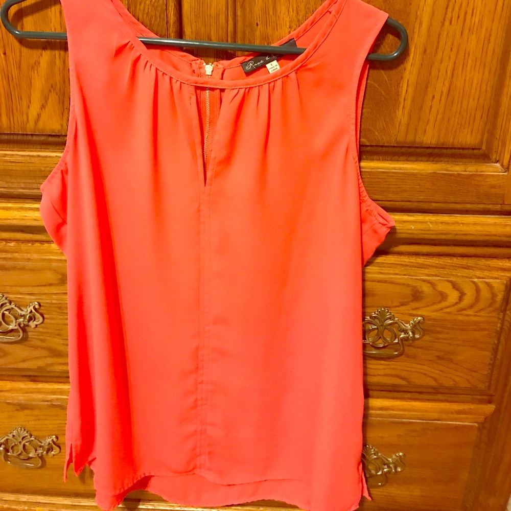 Orange polyester blouse