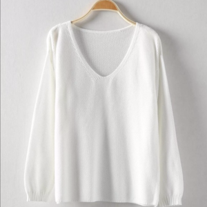 NWOT White Slouchy Knit Sweater