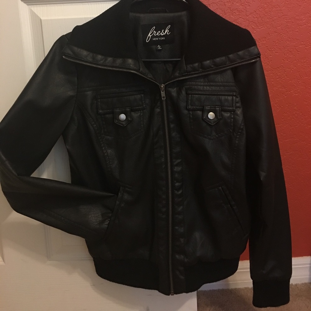 Black Faux Leather Jacket