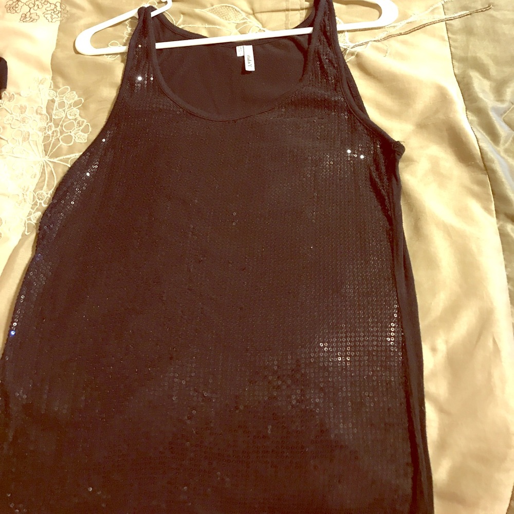 Black sequin tank