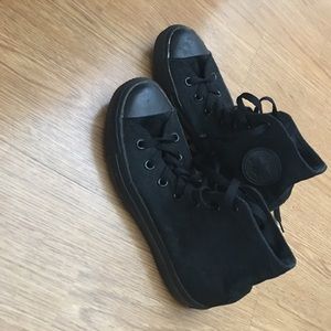 Black on Black High Top Converse