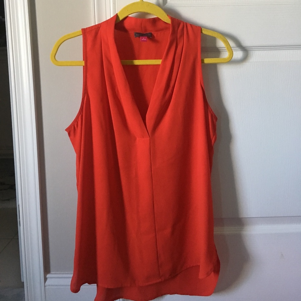Brand new red Vince Camuto sheer sleeveless top