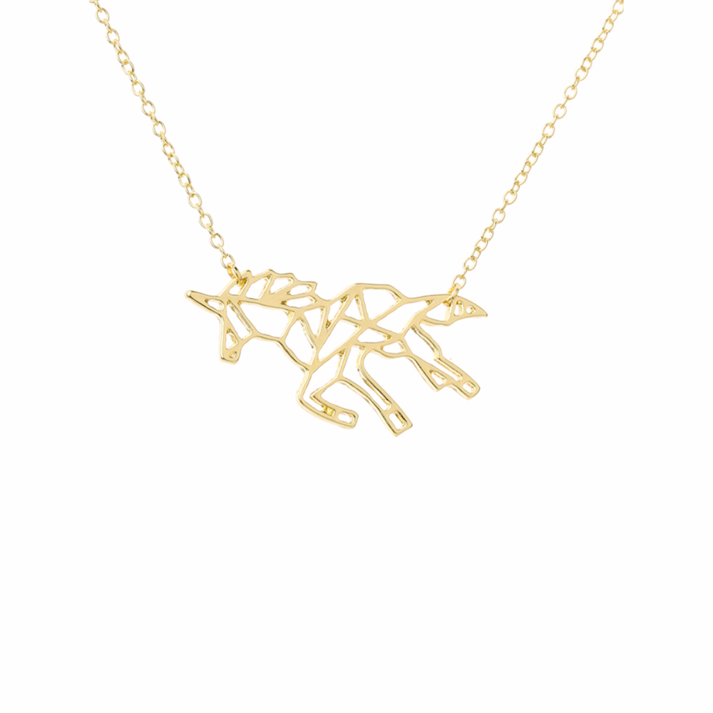 Unicorn Geometric Line Necklace