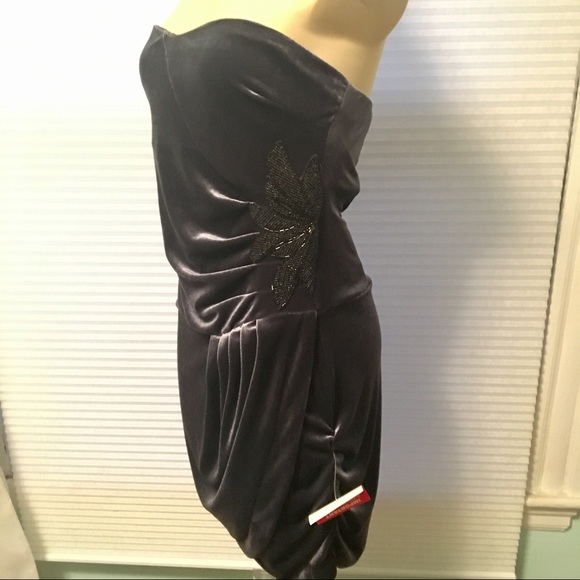 ASOS Velvet Strapless Mini Dress NWT - Picture 3 of 8