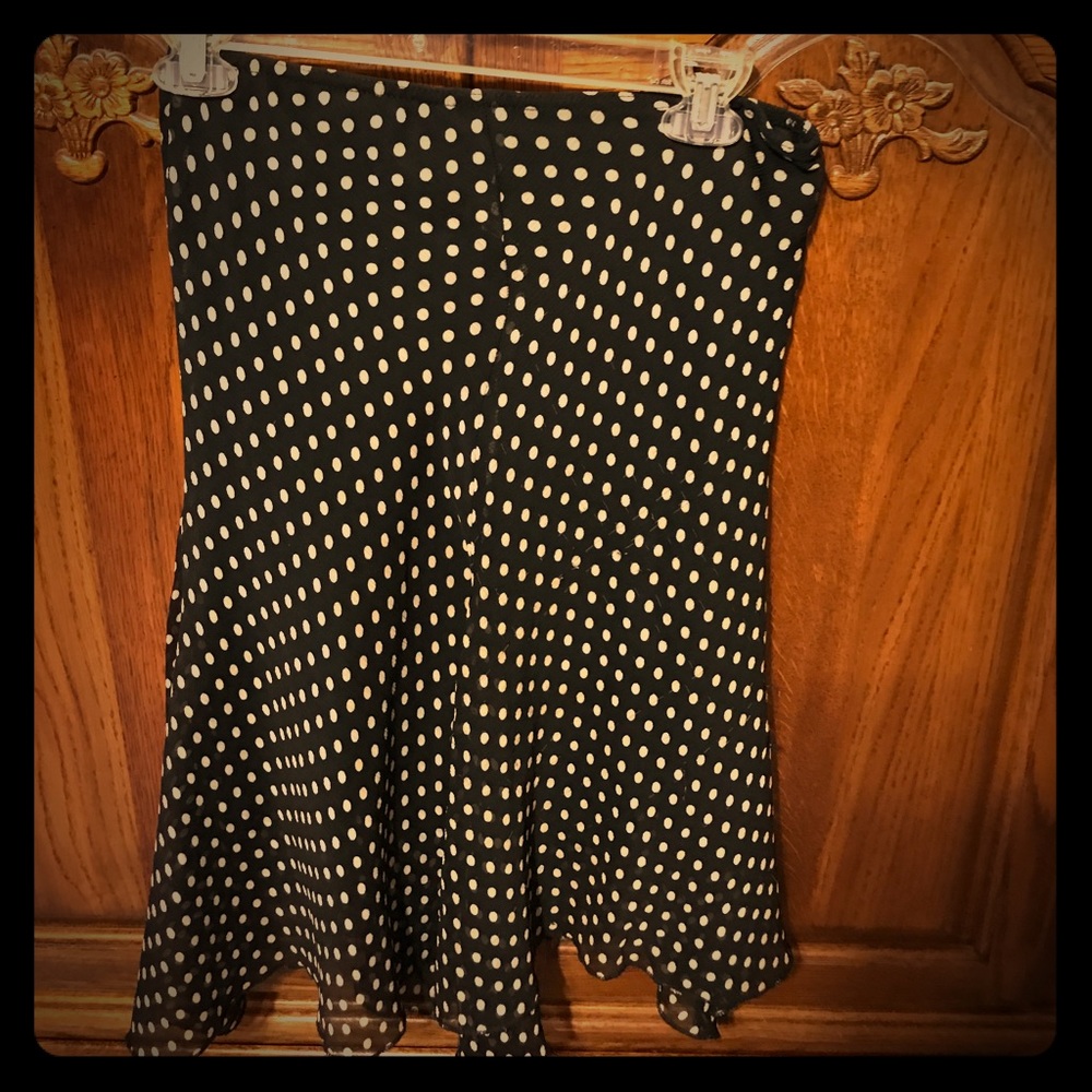 Flowing polka dot skirt