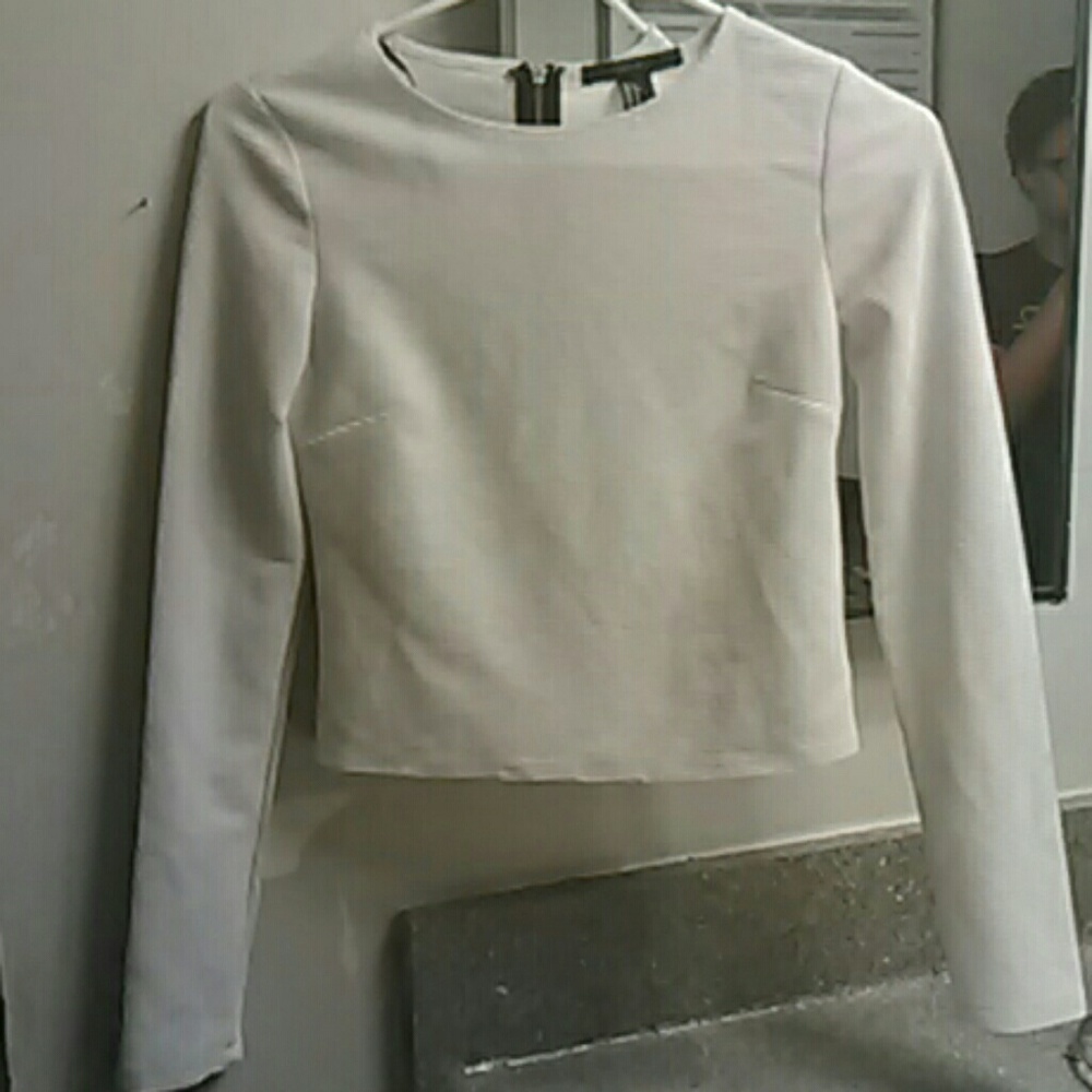 White Ribbed Crop Top