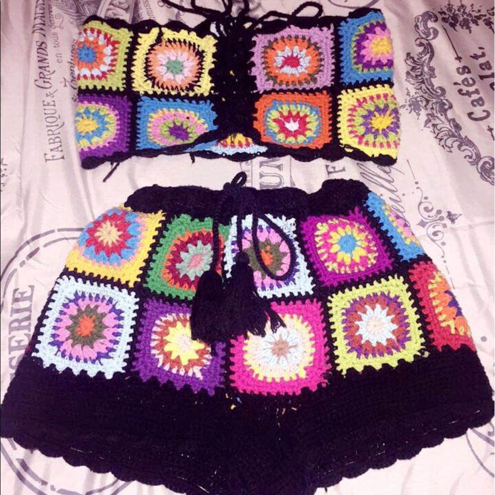 One of a kind crochet festival set :)