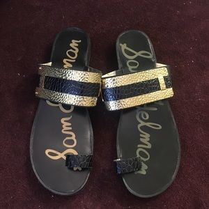 Sam Edelman sandals black leather with gold. 8.5