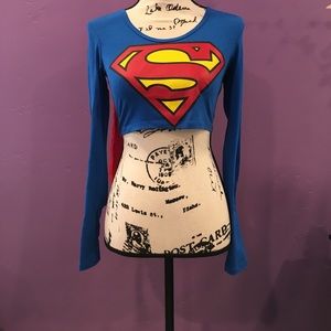 Superman Crop Top with Velcro Cape