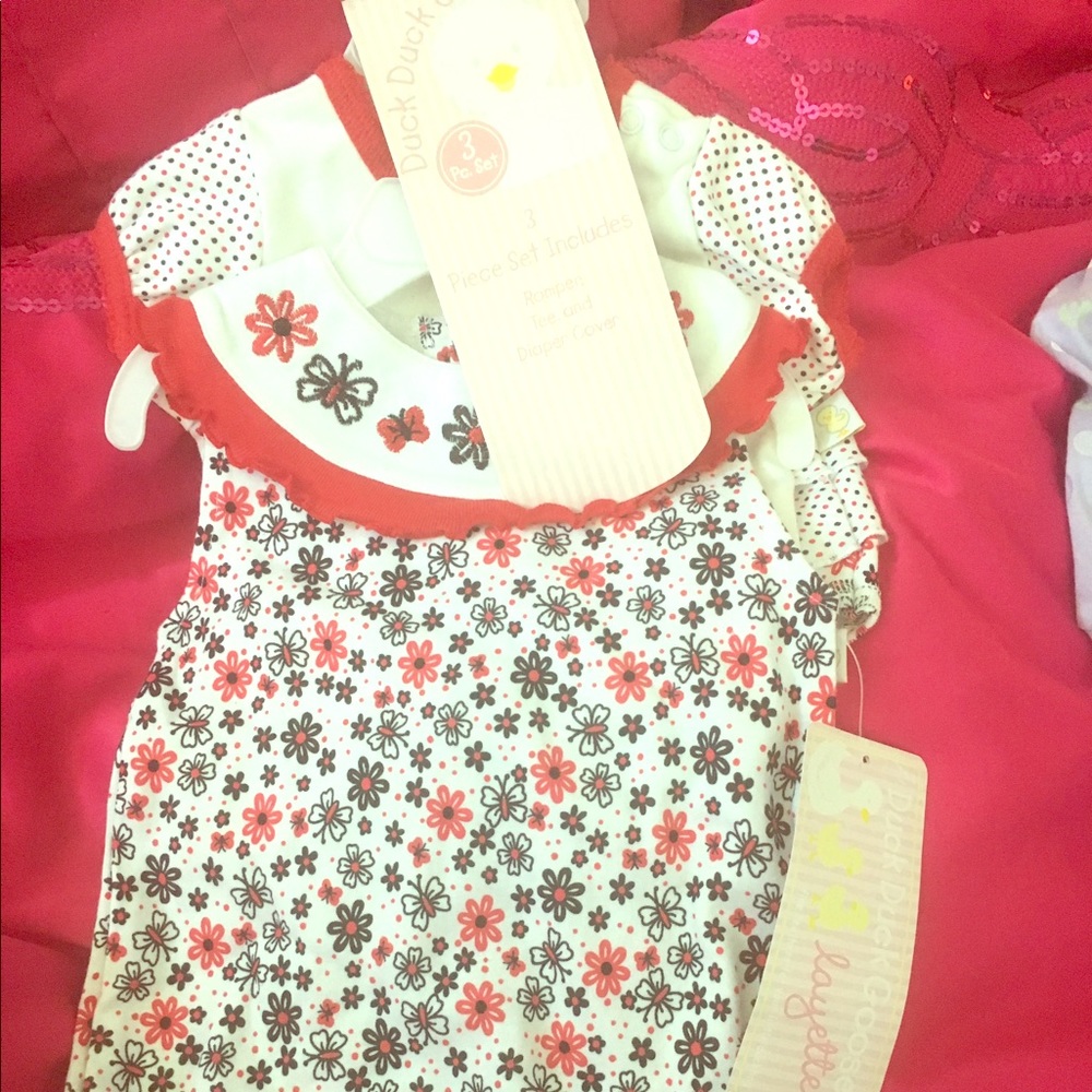 Baby 3 piece romper and diaper cover