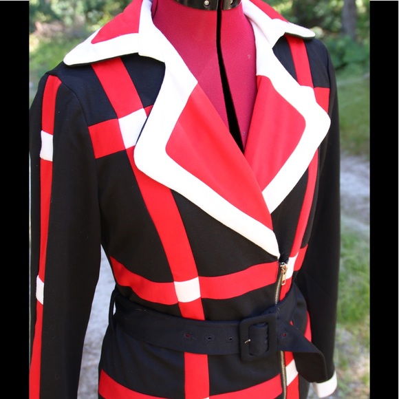 Recycled / Destroyed Knit Lined 60's Mod Zip Dress - Picture 2 of 5