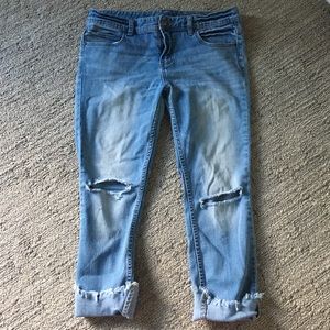 New Free people cropped jeans with knee slits