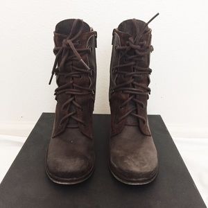 Anthropologie Lace up leather boots