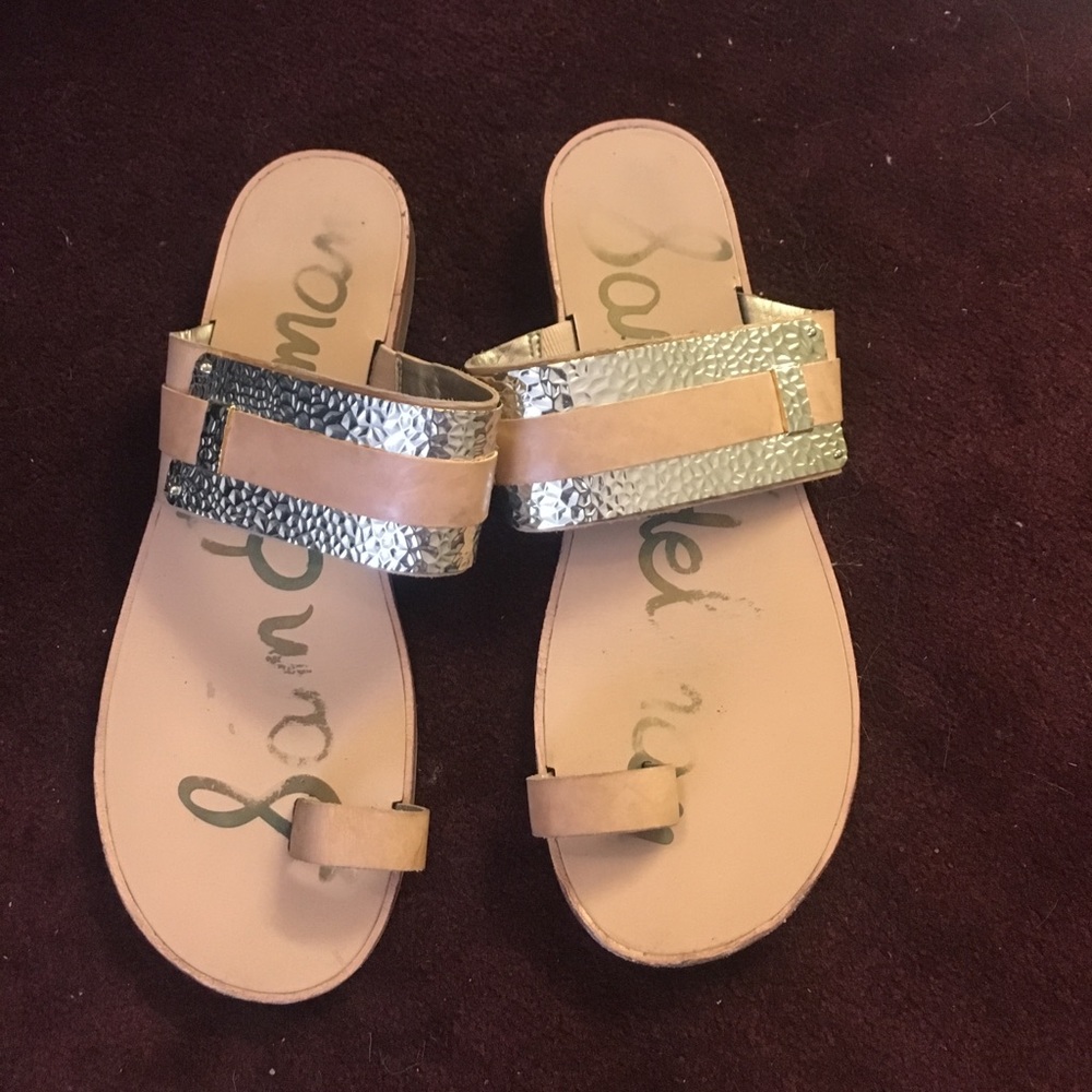 Sam Edelman tan and gold sandals. 8.5