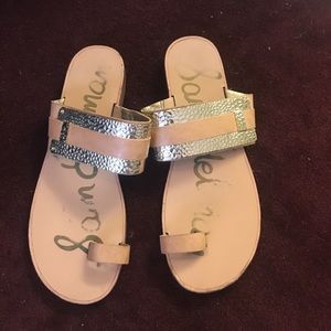Sam Edelman tan and gold sandals. 8.5