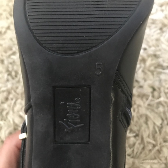 Black ankle booties with beautiful gold hardware. - Picture 6 of 6