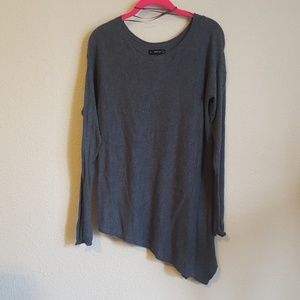 Zara grey thin sweater - diagonal cut sz large