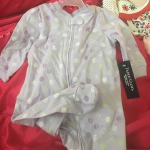 One piece footie romper.Lavender..