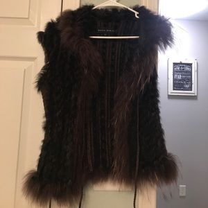 Dana Stein rabbit fur vest. Size Small! NWOT