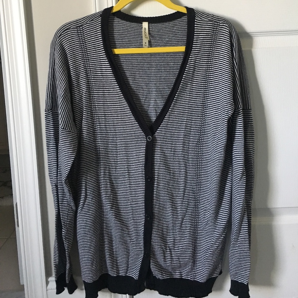 Brand new black and white striped cardigan