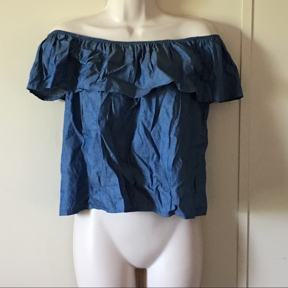 Denim off the shoulder top