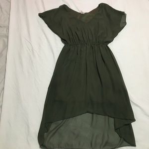 Green High-Low Dress