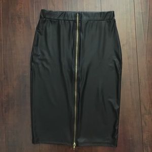 Faux leather skirt
