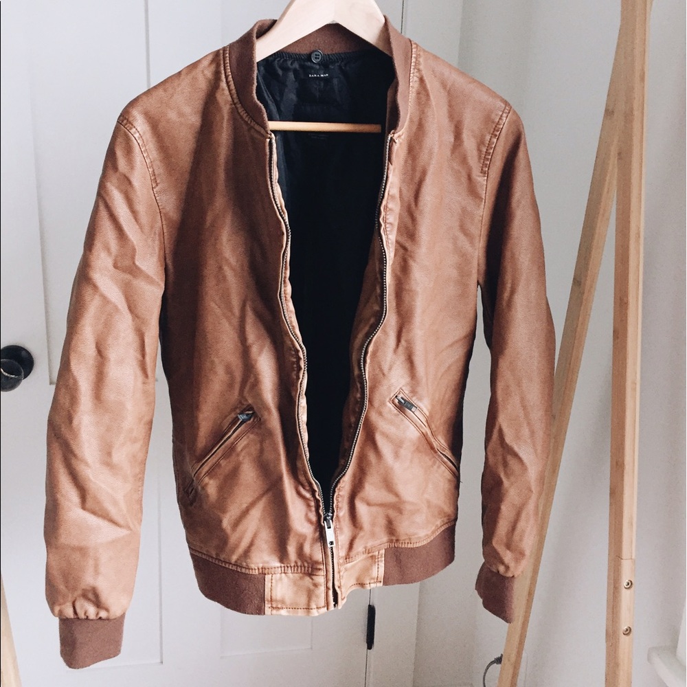 REDUCED Zara Faux-Leather Moto Jacket