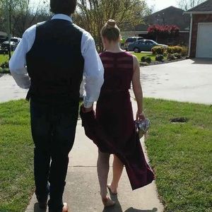 Maroon Prom Dress Size 2
