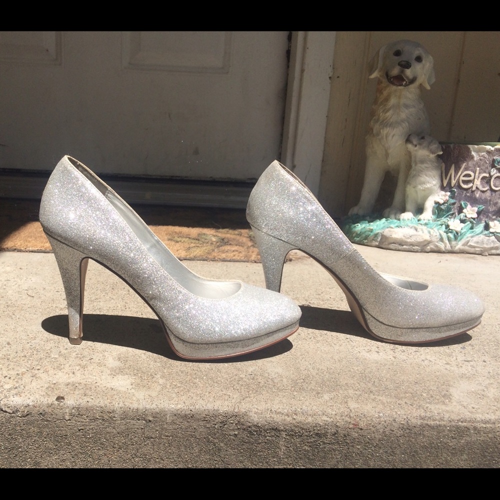 Silver Sparkly Heels