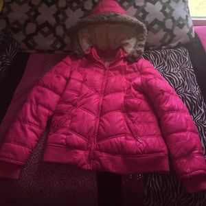 furry winter jacket (can also take the hood off)