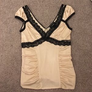 Express satin and black lace going out top XS