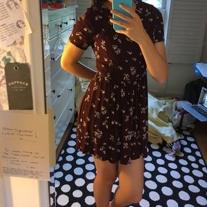 Maroon floral dress