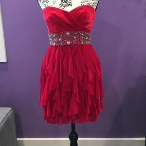 Red Sequined Party Dress