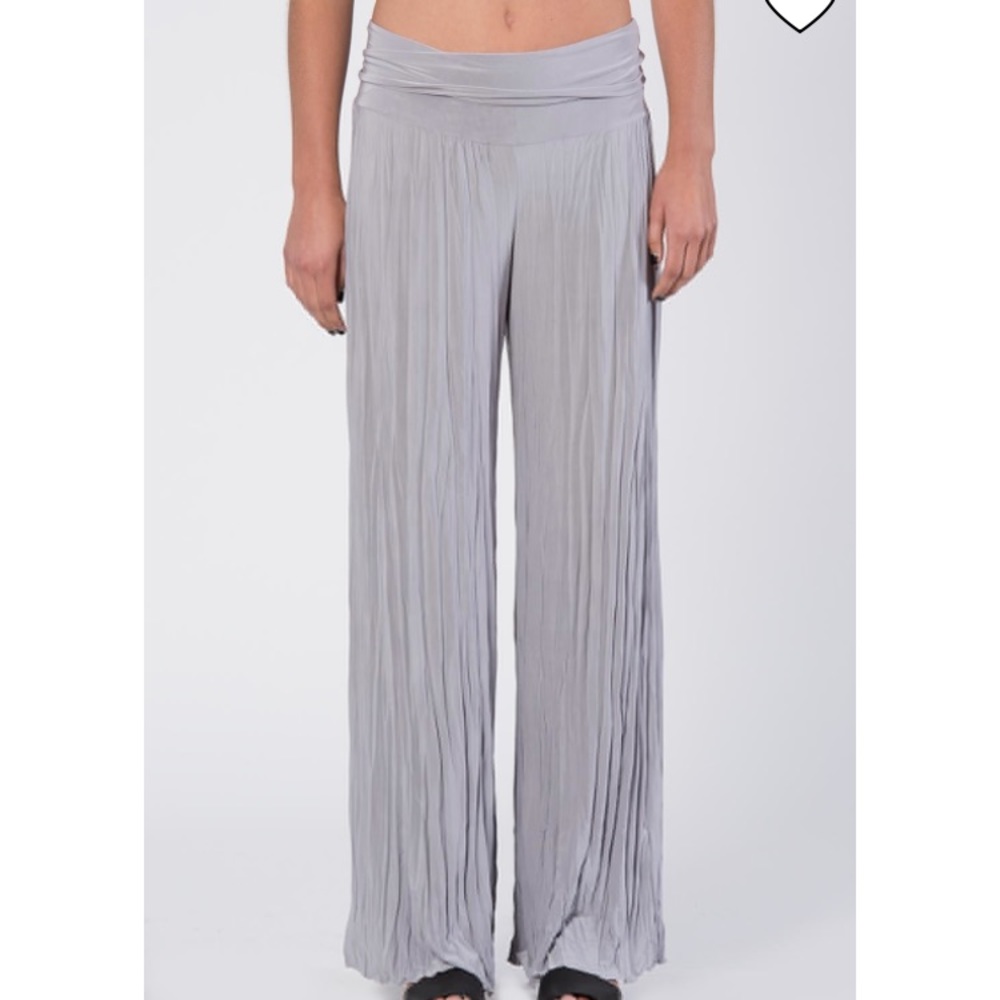 Silver Crinkle Pants