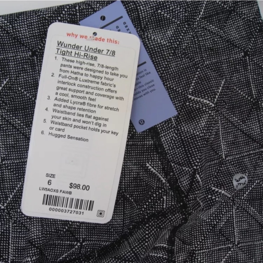 Lululemon 7/8 high rise wunder under tight - NEW