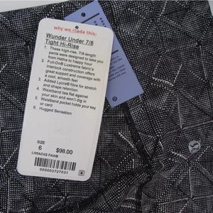 Lululemon 7/8 high rise wunder under tight - NEW